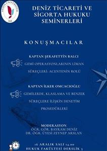 Deniz Ticareti ve Sigorta Hukuku Seminerleri